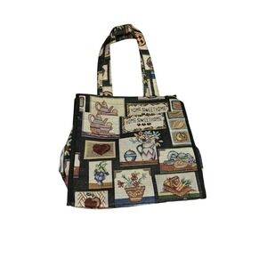 vintage tapestry HOME SWEET HOME tote bag shoulder purse